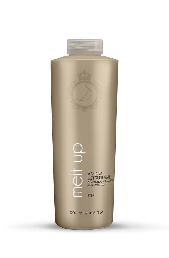 DONATTI PROFESSIONALE Melt Up Amino Estrutural Glamorous Shampoo švelnus, giliai valantis šampūnas, 500 gr (1 žingsnis)