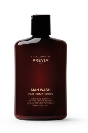 PREVIA Man wash 250ml šampūnas, dušo želė ir skutimosi priemonė